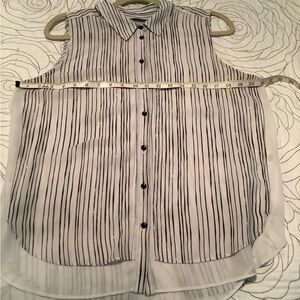 White blouse with black stripes